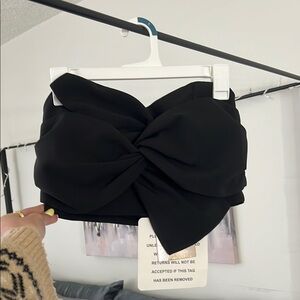 Black Bow Bandeau Top